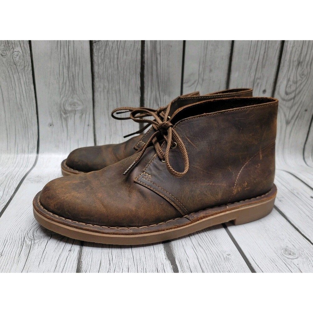 Clarks Bushacre 2 Mens 9.5 M Chukka Desert Ankle Beeswax Brown Leather Boots New